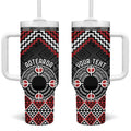 Personalised Aotearoa Niho Taniwha Motif Tumbler With Handle Red Style