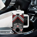 Personalised Aotearoa Niho Taniwha Motif Tumbler With Handle Red Style