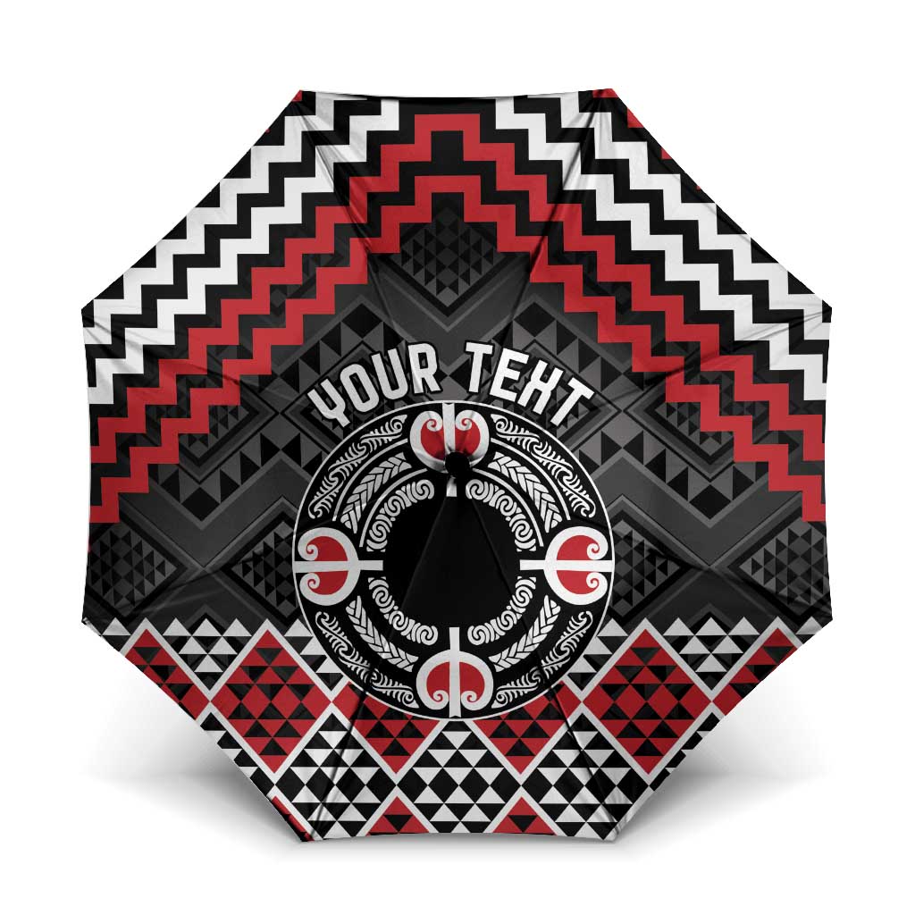 Personalised Aotearoa Niho Taniwha Motif Umbrella Red Style - Aussie Hoodie
