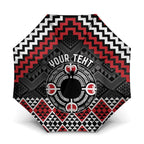 Personalised Aotearoa Niho Taniwha Motif Umbrella Red Style - Aussie Hoodie