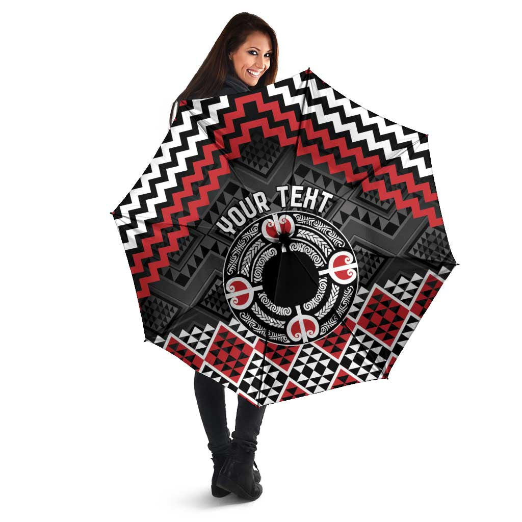 Personalised Aotearoa Niho Taniwha Motif Umbrella Red Style - Aussie Hoodie
