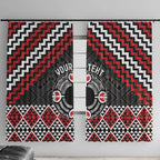 Personalised Aotearoa Niho Taniwha Motif Window Curtain Red Style