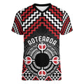Personalised Aotearoa Niho Taniwha Motif Women V-Neck T-Shirt Red Style