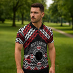 Personalised Aotearoa Niho Taniwha Motif Zipper Polo Shirt Red Style - Aussie Hoodie