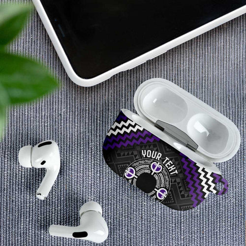 Personalised Aotearoa Niho Taniwha Motif AirPods Case Violet Style - Aussie Hoodie