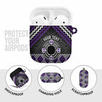 Personalised Aotearoa Niho Taniwha Motif AirPods Case Violet Style - Aussie Hoodie