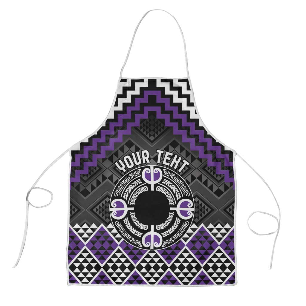 Personalised Aotearoa Niho Taniwha Motif Apron Violet Style - Aussie Hoodie