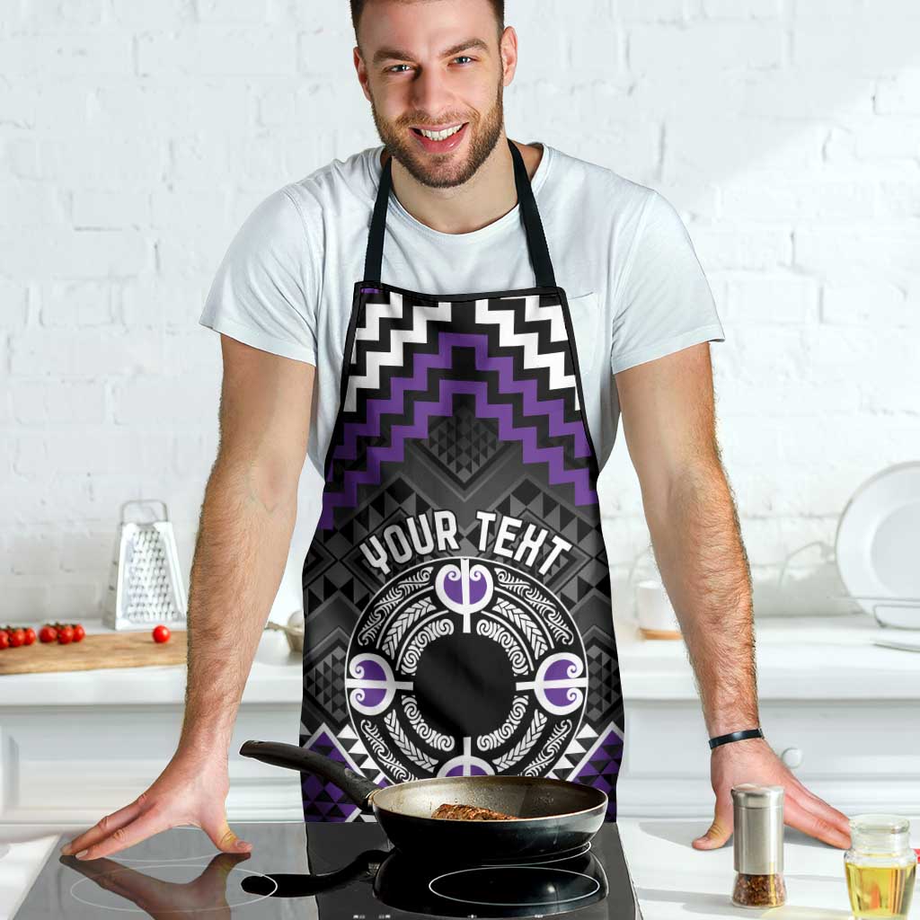 Personalised Aotearoa Niho Taniwha Motif Apron Violet Style - Aussie Hoodie