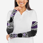Personalised Aotearoa Niho Taniwha Motif Arm Sleeves Violet Style - Aussie Hoodie