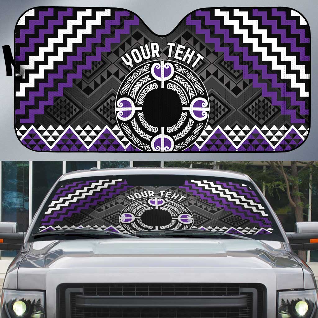 Personalised Aotearoa Niho Taniwha Motif Auto Sun Shade Violet Style - Aussie Hoodie