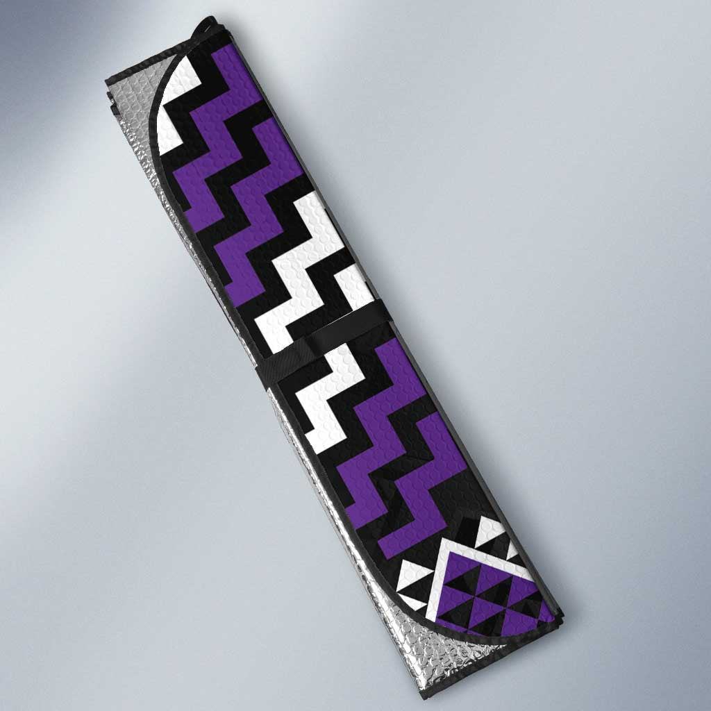 Personalised Aotearoa Niho Taniwha Motif Auto Sun Shade Violet Style - Aussie Hoodie