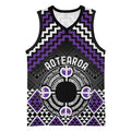 Personalised Aotearoa Niho Taniwha Motif Basketball Jersey Violet Style - Aussie Hoodie