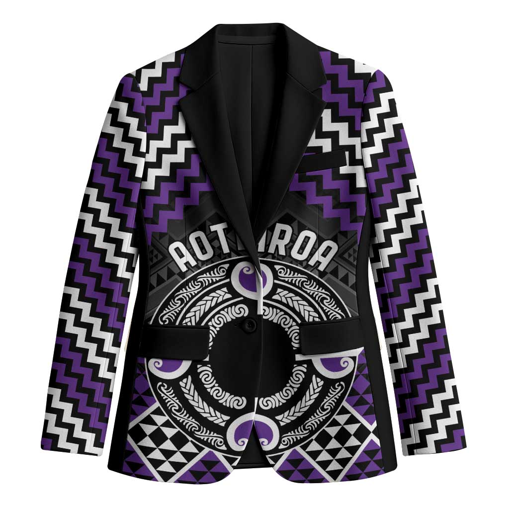 Personalised Aotearoa Niho Taniwha Motif Blazer Violet Style - Aussie Hoodie