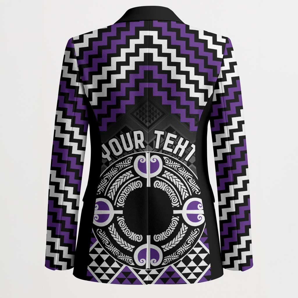 Personalised Aotearoa Niho Taniwha Motif Blazer Violet Style - Aussie Hoodie