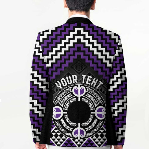 Personalised Aotearoa Niho Taniwha Motif Blazer Violet Style - Aussie Hoodie