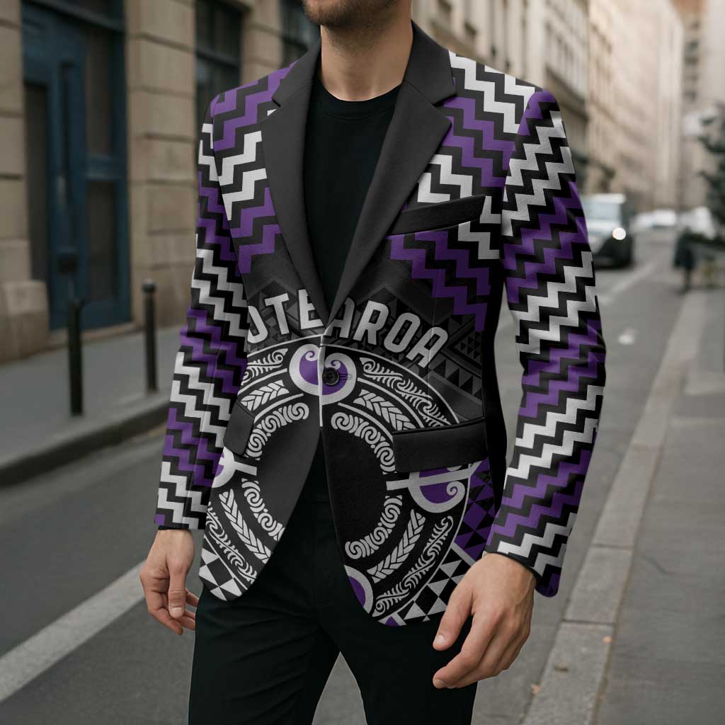 Personalised Aotearoa Niho Taniwha Motif Blazer Violet Style - Aussie Hoodie