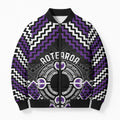 Personalised Aotearoa Niho Taniwha Motif Bomber Puffer Jacket Violet Style - Aussie Hoodie