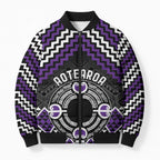 Personalised Aotearoa Niho Taniwha Motif Bomber Puffer Jacket Violet Style - Aussie Hoodie