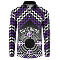Personalised Aotearoa Niho Taniwha Motif Button Sweatshirt Violet Style