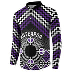 Personalised Aotearoa Niho Taniwha Motif Button Sweatshirt Violet Style