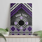 Personalised Aotearoa Niho Taniwha Motif Canvas Wall Art Violet Style