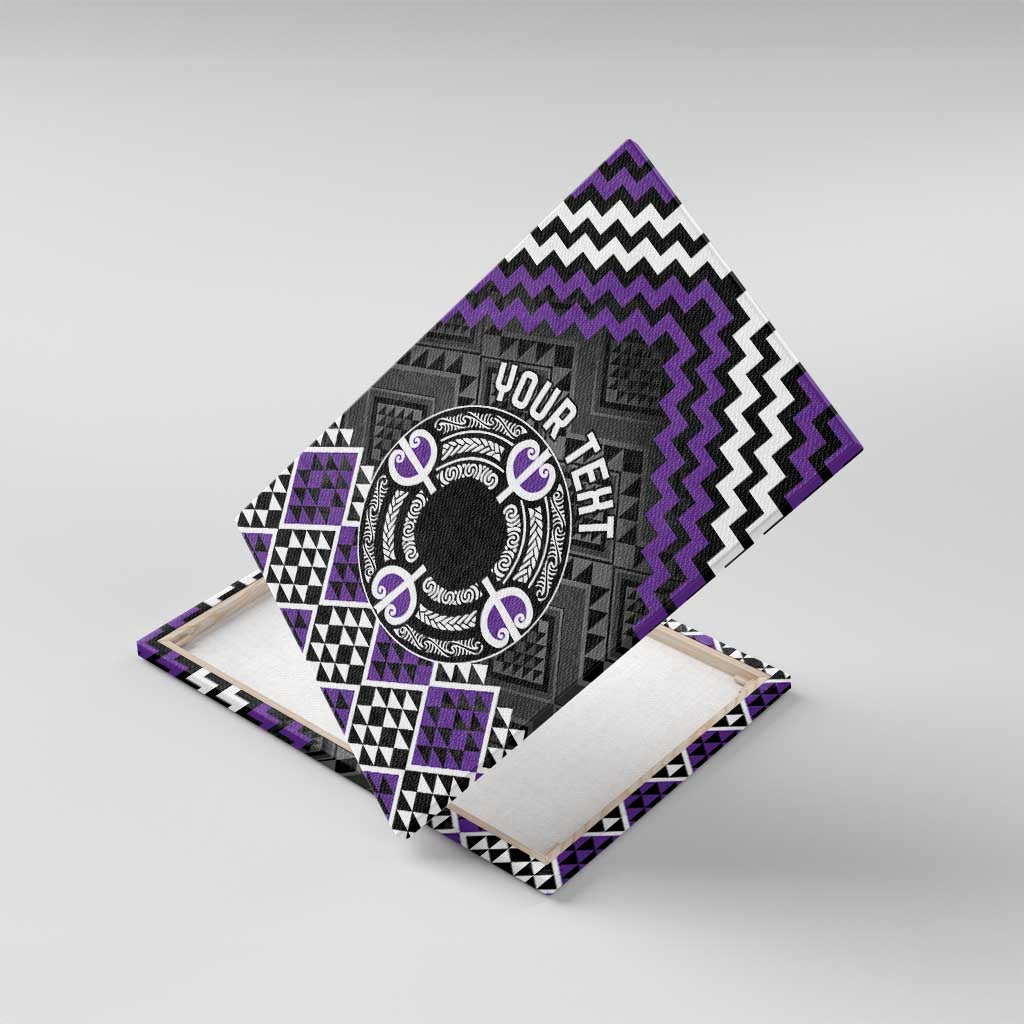 Personalised Aotearoa Niho Taniwha Motif Canvas Wall Art Violet Style