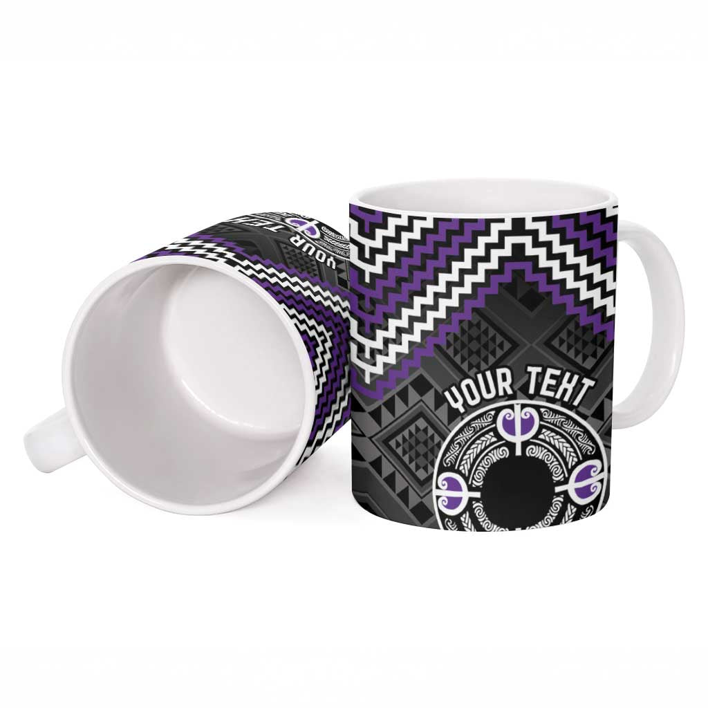 Personalised Aotearoa Niho Taniwha Motif Ceramic Mug Violet Style - Aussie Hoodie