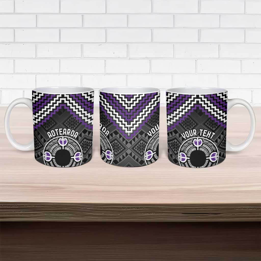 Personalised Aotearoa Niho Taniwha Motif Ceramic Mug Violet Style - Aussie Hoodie