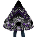 Personalised Aotearoa Niho Taniwha Motif Cloak Violet Style - Aussie Hoodie