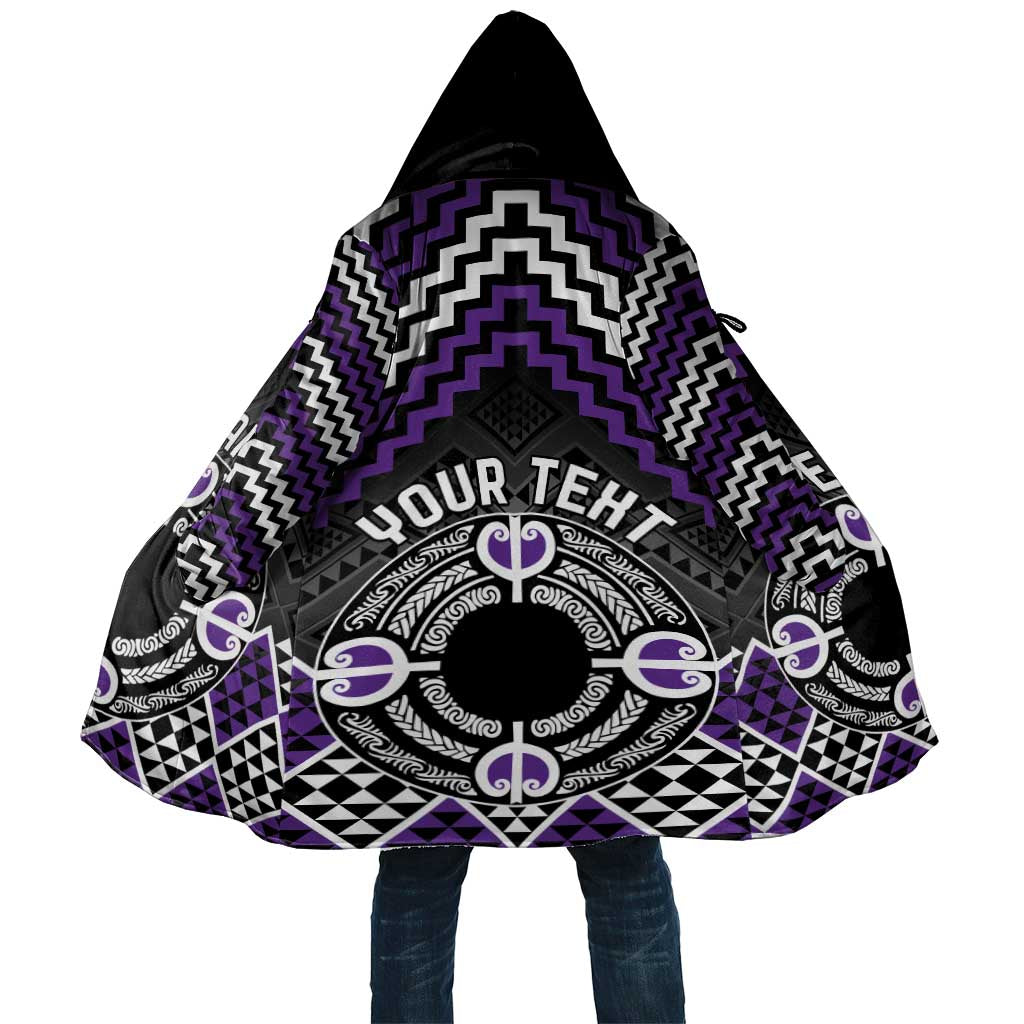 Personalised Aotearoa Niho Taniwha Motif Cloak Violet Style - Aussie Hoodie