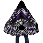 Personalised Aotearoa Niho Taniwha Motif Cloak Violet Style - Aussie Hoodie