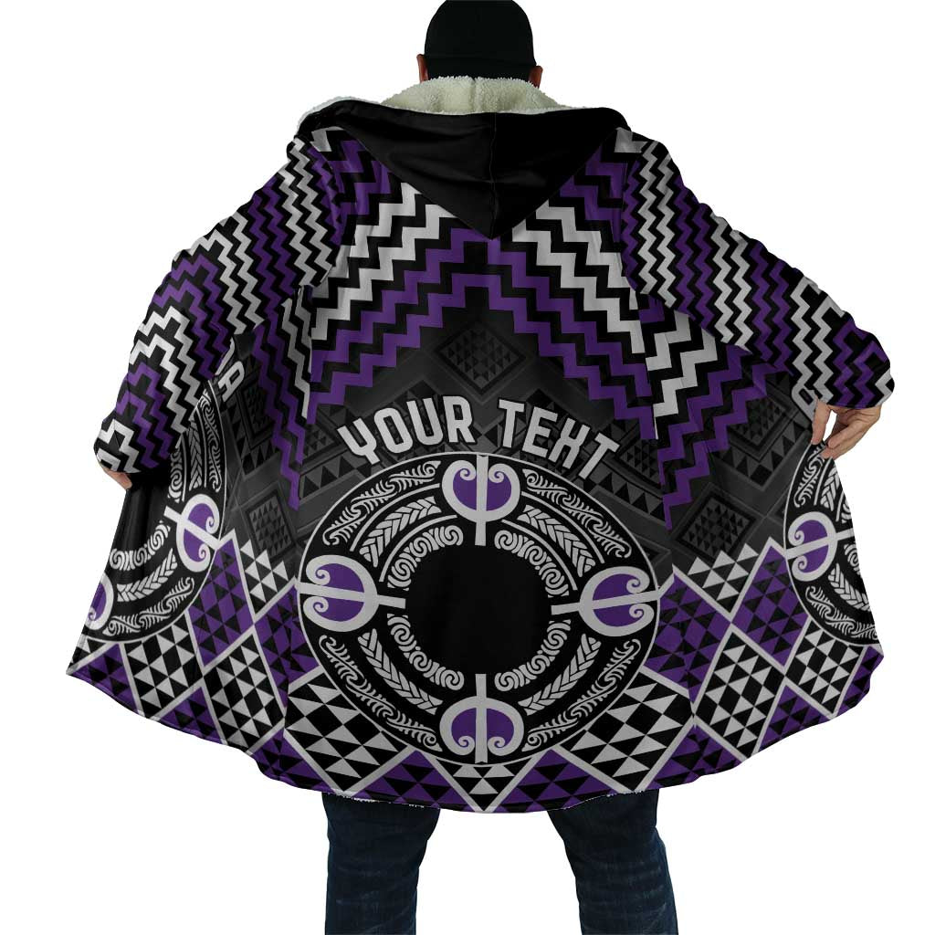 Personalised Aotearoa Niho Taniwha Motif Cloak Violet Style - Aussie Hoodie