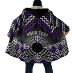 Personalised Aotearoa Niho Taniwha Motif Cloak Violet Style - Aussie Hoodie