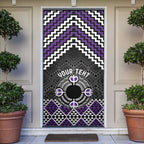 Personalised Aotearoa Niho Taniwha Motif Door Cover Violet Style - Aussie Hoodie