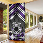 Personalised Aotearoa Niho Taniwha Motif Door Cover Violet Style - Aussie Hoodie