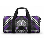 Personalised Aotearoa Niho Taniwha Motif Duffle Bag Violet Style