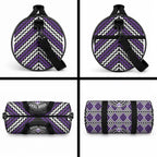 Personalised Aotearoa Niho Taniwha Motif Duffle Bag Violet Style