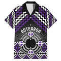 Personalised Aotearoa Niho Taniwha Motif Family Matching Long Sleeve Bodycon Dress and Hawaiian Shirt Violet Style