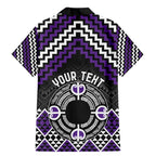 Personalised Aotearoa Niho Taniwha Motif Family Matching Mermaid Dress and Hawaiian Shirt Violet Style