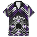 Personalised Aotearoa Niho Taniwha Motif Family Matching Summer Maxi Dress and Hawaiian Shirt Violet Style