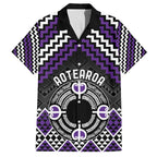 Personalised Aotearoa Niho Taniwha Motif Family Matching Tank Maxi Dress and Hawaiian Shirt Violet Style