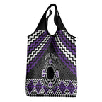 Personalised Aotearoa Niho Taniwha Motif Grocery Bag Violet Style