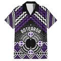 Personalised Aotearoa Niho Taniwha Motif Hawaiian Shirt Violet Style