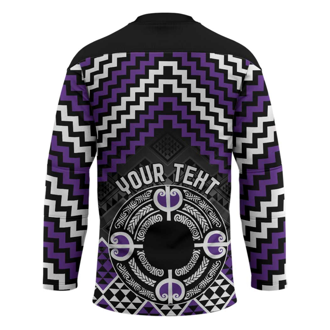 Personalised Aotearoa Niho Taniwha Motif Hockey Jersey Violet Style - Aussie Hoodie