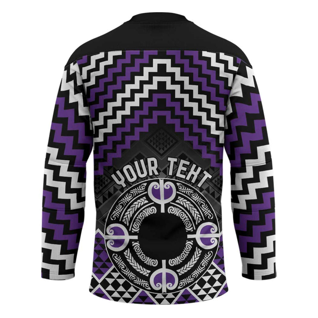 Personalised Aotearoa Niho Taniwha Motif Hockey Jersey Violet Style - Aussie Hoodie