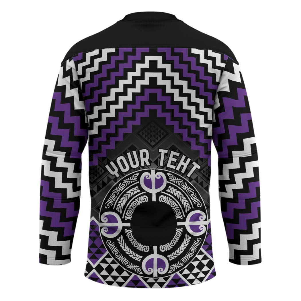 Personalised Aotearoa Niho Taniwha Motif Hockey Jersey Violet Style - Aussie Hoodie