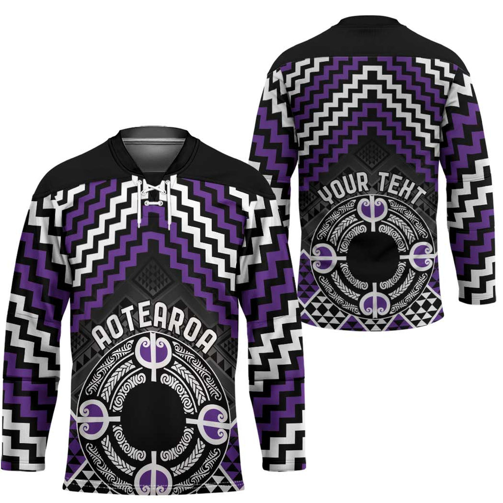 Personalised Aotearoa Niho Taniwha Motif Hockey Jersey Violet Style - Aussie Hoodie