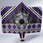 Personalised Aotearoa Niho Taniwha Motif Hooded Blanket Violet Style