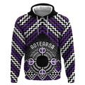Personalised Aotearoa Niho Taniwha Motif Hoodie Violet Style