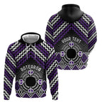 Personalised Aotearoa Niho Taniwha Motif Hoodie Violet Style